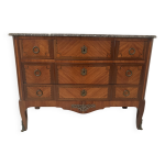 Commode de style transition en acajou et bois de rose, xx sicle