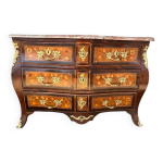 Commode tombeau louis xv en marqueterie de fleurs d poque xviiime
