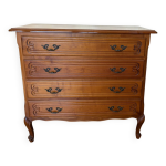 Commode vintage en bois massif, style louis xv