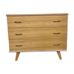 Commode vintage chne clair pieds compas 1960