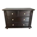 Commode vintage noir en pin peint  la main