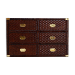 Commode vintage en rotin tressé côtier Commode vintage en rotin tressé côtier