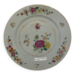 Compagnie des indes, assiette en porcelaine aux pivoines xviiime