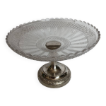 Compotier ancien en verre + m�tal