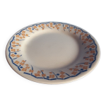 Compotier - piedouche - plat  gateau - ceramique hb cm - jaune et bleu roi