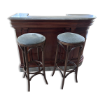 Comptoir, bar et ses 2 tabourets