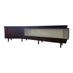 Comptoir vintage teck avec vitrine Comptoir vintage teck avec vitrine