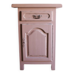 Confiturier haut ancien en bois massif peint rose