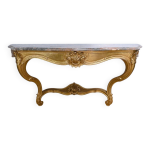 Importante console d applique en bois dor�, style louis xv d�but xxe