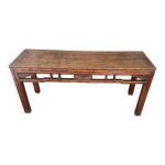 Console basse asiatique en bois naturel