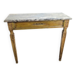 Console en bois laqu  dessus de marbre de style louis xvi . travail ancien