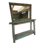 Console en bois et son miroir