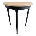 Console demi - lune bois clair & noir
