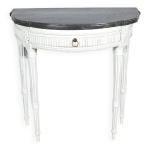 Console demi - lune en bois rechampi, style louis xvi, dbut xixme