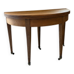 Console demi lune en chne massif restaure