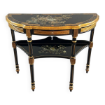 Console demi - lune peinte et dore, style louis xvi, xxe sicle