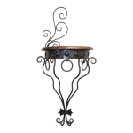 Console étagère murale en fer forgé et bois Console étagère murale en fer forgé et bois