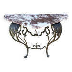 Console en fer forg et marbre, xxme s