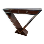 Console gatsby 2 tiroirs noyer art déco Console gatsby 2 tiroirs noyer art déco