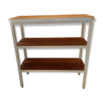 Console industrielle fer et bois exotique