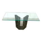 Console en marbre noir par cattelan italie, 1980