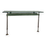 Console métal et verre, pièce unique 1980 Console métal et verre, pièce unique 1980