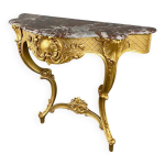 Console murale de style louis xv en bois dor� et marbre, xixe si�cle