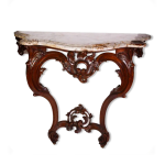 Console en noyer de style louis xv plateau de marbre, poque napolon iii