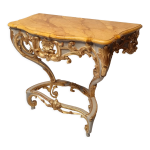 Console de style louis xv sur quatre pieds - bois laqu - 19me
