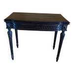 Console table a jeu napoleon iii en bois noirci avec tapis de jeu violet Console table a jeu napoleon iii en bois noirci avec tapis de jeu violet