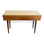 Console en teck ann�es 50 par gaston poisson 3 tiroirs, miroir