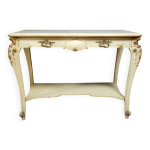 Console vénitienne style louis xv baroque en bois laqué et doré vers 1880 Console vénitienne style louis xv baroque en bois laqué et doré vers 1880