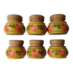 Coquetiers bois tourn dcor floral peint  la main fabrication artisanale