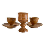 Coquetiers cramique et bois vintage