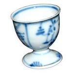 Coquetier diabolo ancien en porcelaine  dcor oignon peint  la main