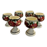 Coquetiers en faence srie de six dbut xxme