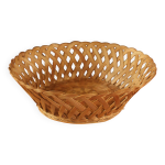 Corbeille ajoure ronde vannerie vintage