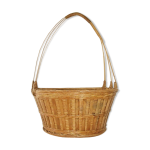 Corbeille  fruits en rotin vintage annes 70