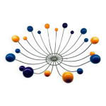 Corbeille  fruits vintage spoutnik rare couleurs orange bleu violet