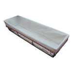 Corbeille  pain en mtal et tissu - 43 x 13 x 8 cm