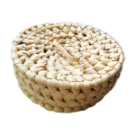 Corbeille ronde en feuille de palmier