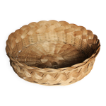 Corbeille ronde osier tressage vintage