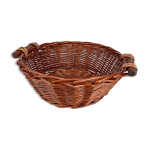 Corbeille ronde en osier tress