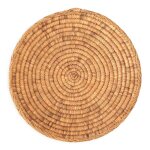 Corbeille ronde tresse ou dcor mural, annes 70