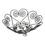 Corbeille vintage en m�tal noir � volutes saladier d�coratif en fil de fe