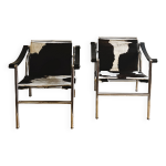 Le corbusier, paire de fauteuils lc1