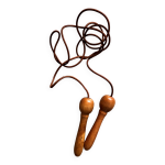 Corde  sauter vintage bois et cuir