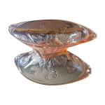 Coupe art d�co en verre ros� moul� vall�rysthal ou boh�me ann�es 3