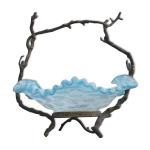 Coupe art nouveau bronze et pte de verre maille