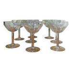 Coupes  champagne en cristal art dco